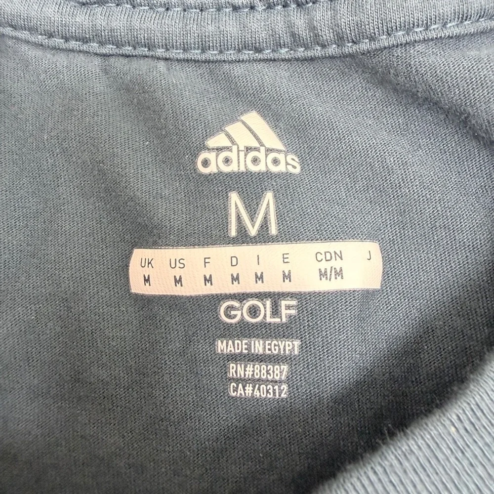 Adidas Golf‎ Mens Medium Navy Blue Short Sleeve Performance T-Shirt Logo Tee
